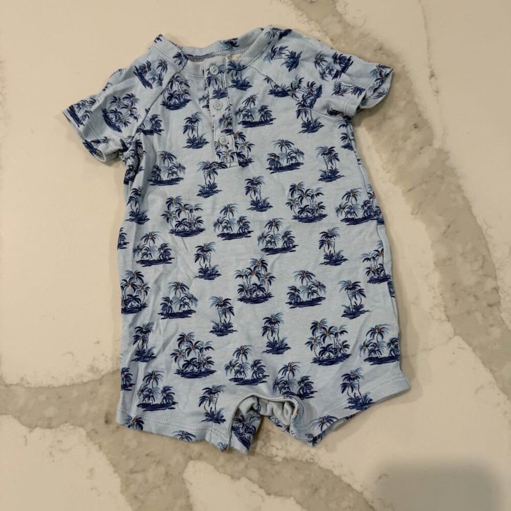 Janie and Jack Baby Tropical Palm Tree Romper Infant Size 6-12 Month IcedFeather